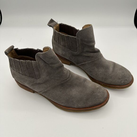 Sofft Women's Bellis Boots Size 7 Gray Taupe Suede Slip On Boho Comfy Booties - Picture 1 of 8